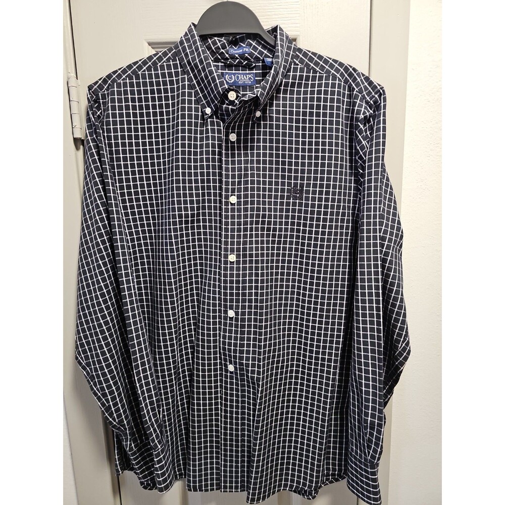 Chaps Custom Fit Mens Button Down Shirt (M)